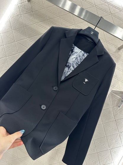 25fw Embroidered pocket suit jacket