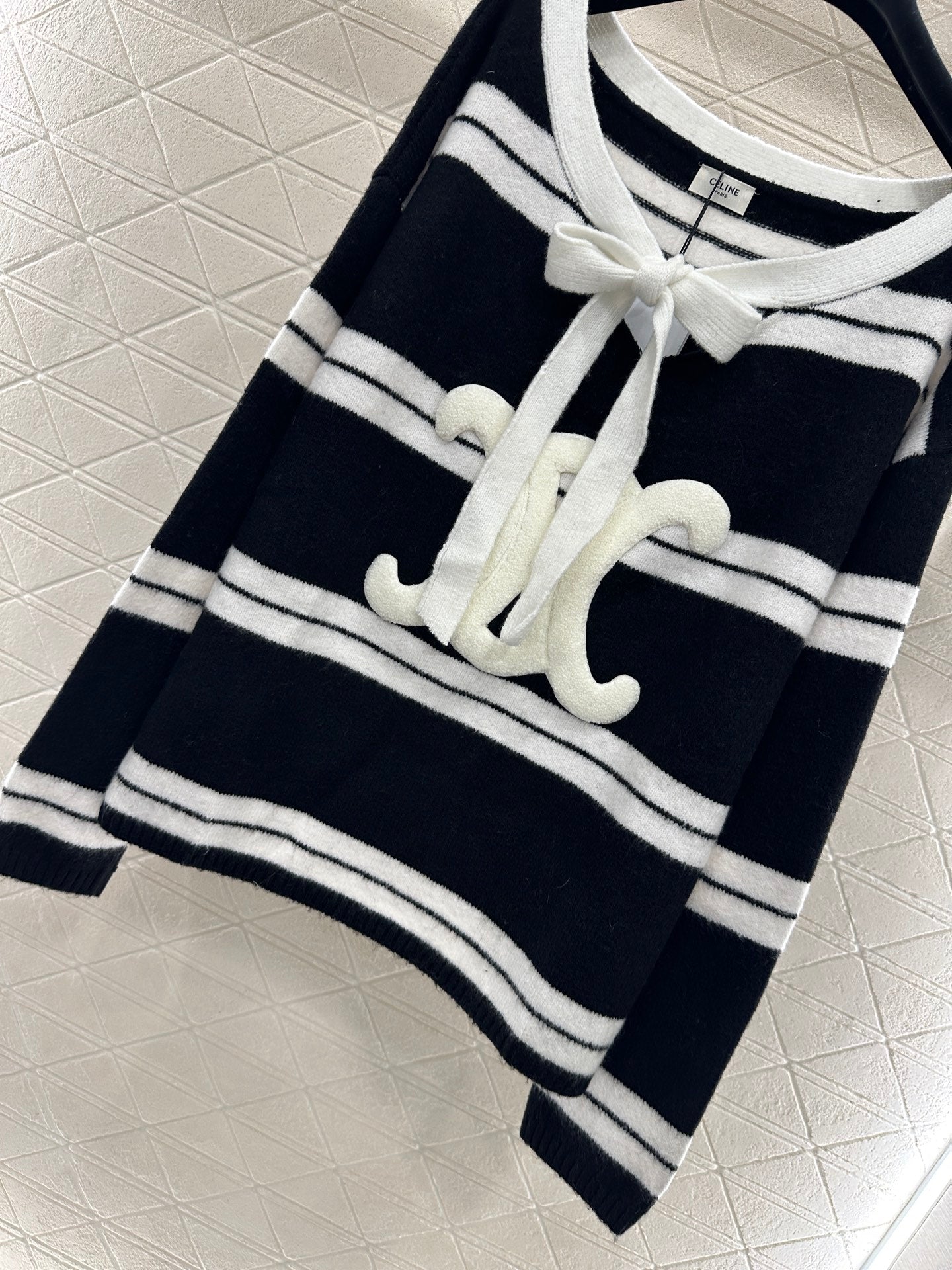 25fw Striped Knitted Top and Shorts Set