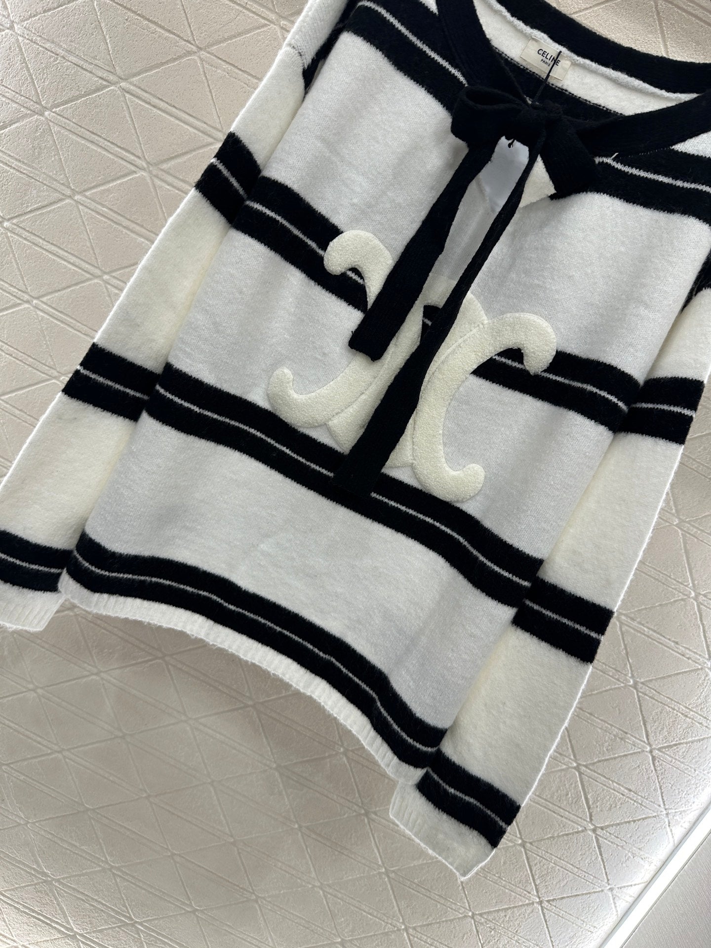 25fw Striped Knitted Top and Shorts Set