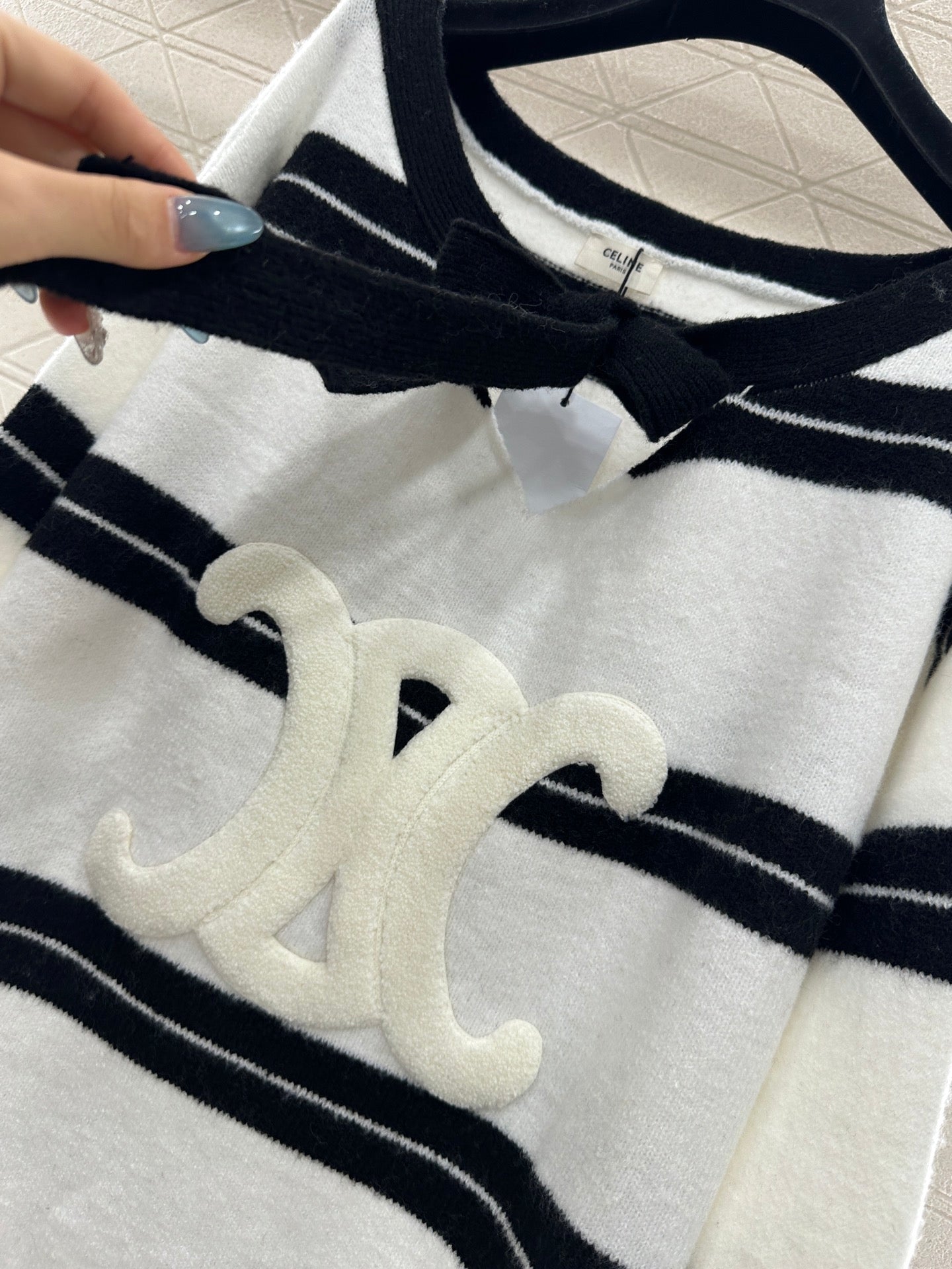 25fw Striped Knitted Top and Shorts Set