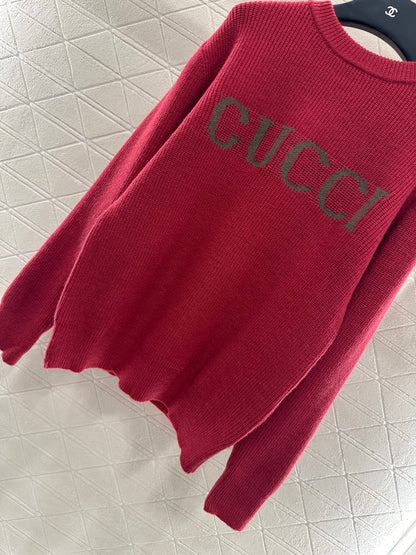 25fw Simple letter pullover sweater