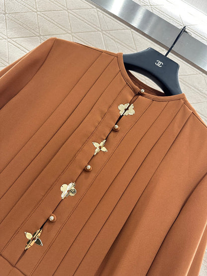 25fw Clover pleated dress