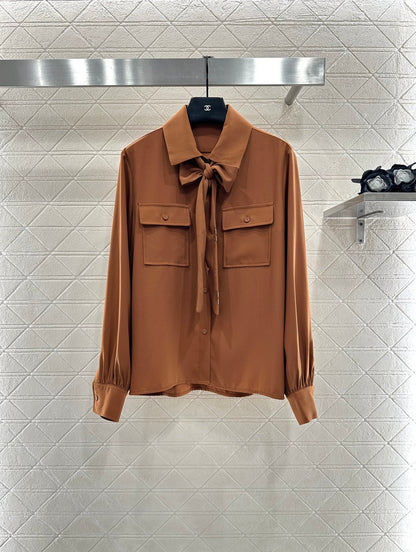 25fw Butterfly bow ribbon shirt and pants set