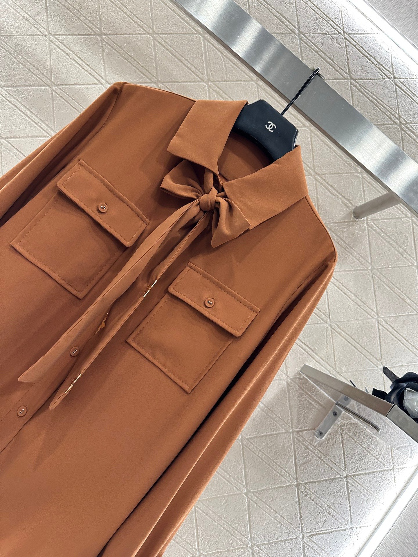 25fw Butterfly bow ribbon shirt and pants set