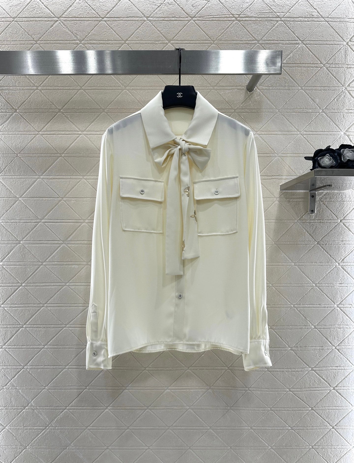 25fw Butterfly bow ribbon shirt and pants set