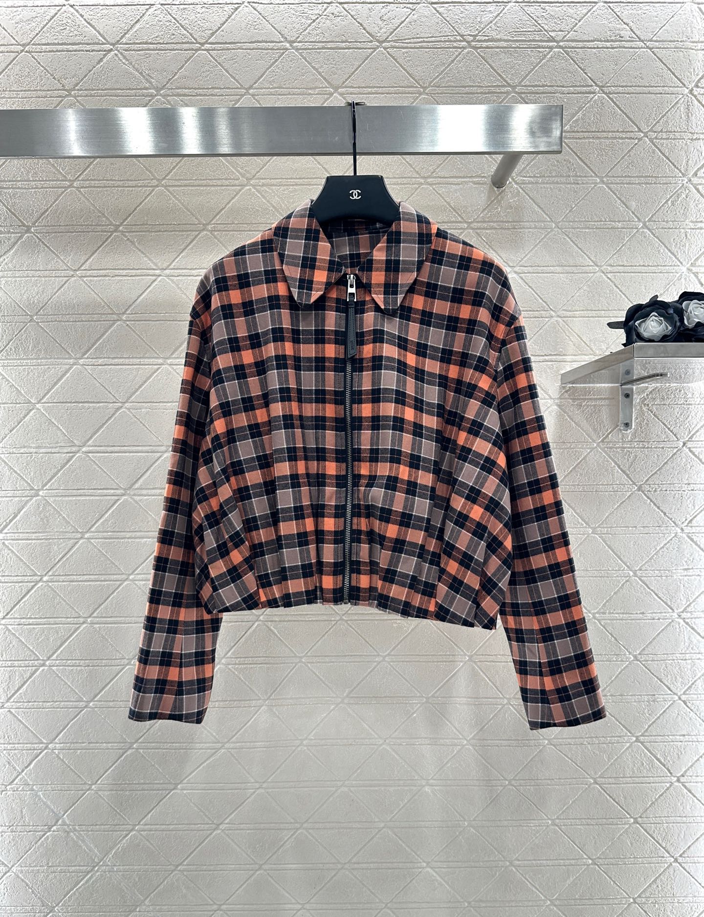 25fw Plaid zipper jacket