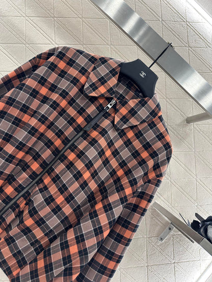 25fw Plaid zipper jacket