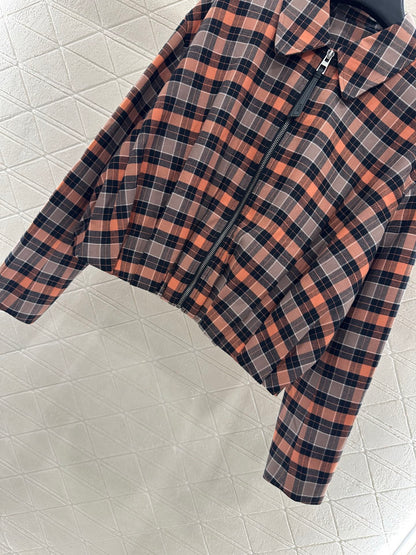 25fw Plaid zipper jacket