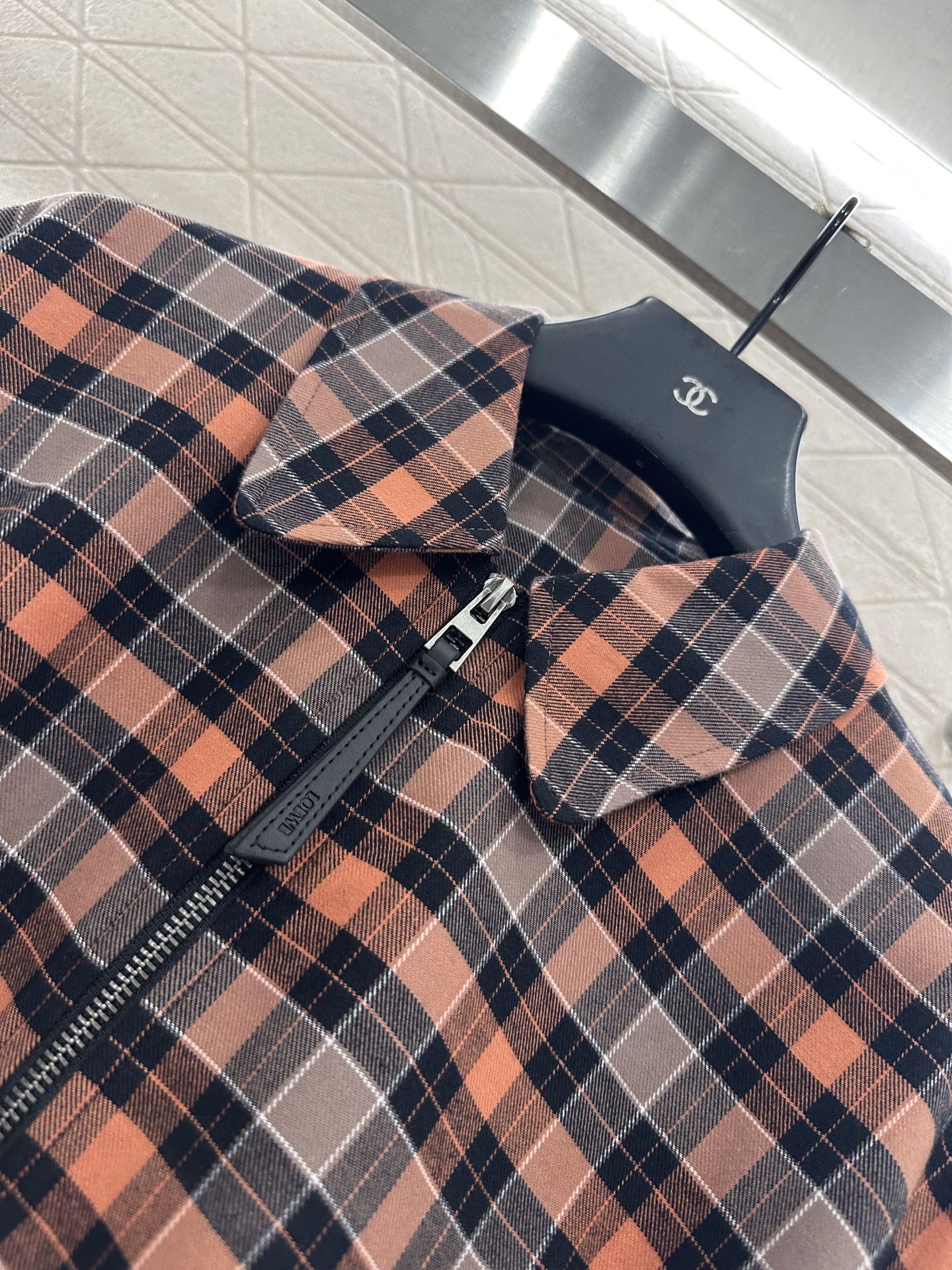 25fw Plaid zipper jacket