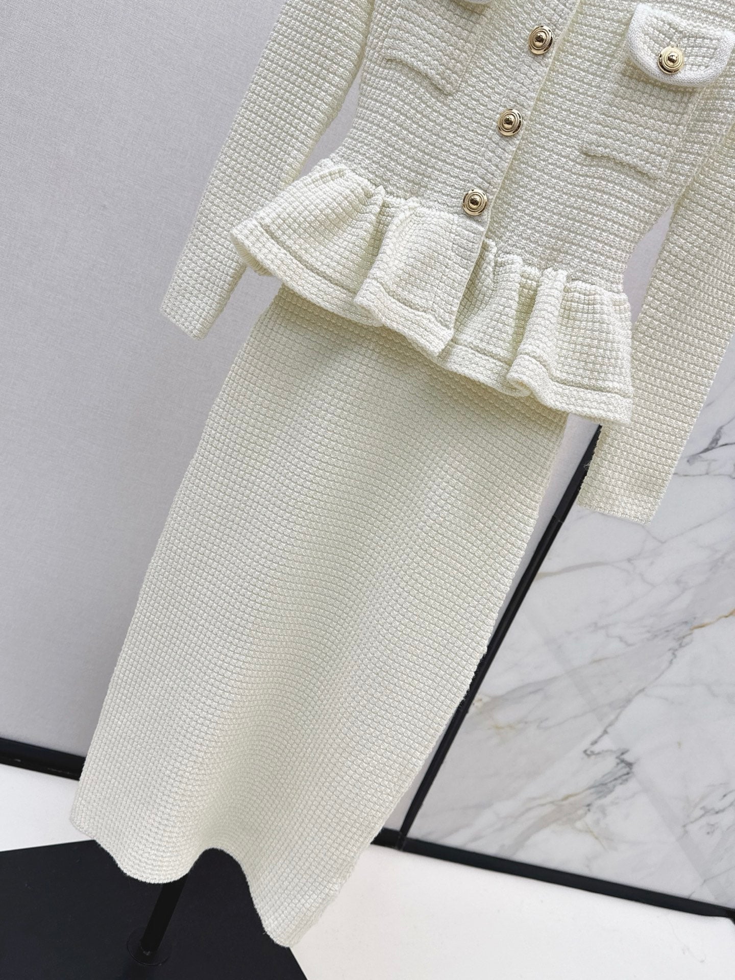 25fw Fake two-piece dress with wrapped buttocks