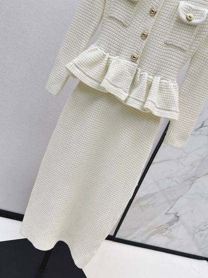 25fw Fake two-piece dress with wrapped buttocks