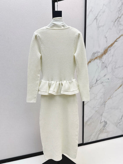 25fw Fake two-piece dress with wrapped buttocks