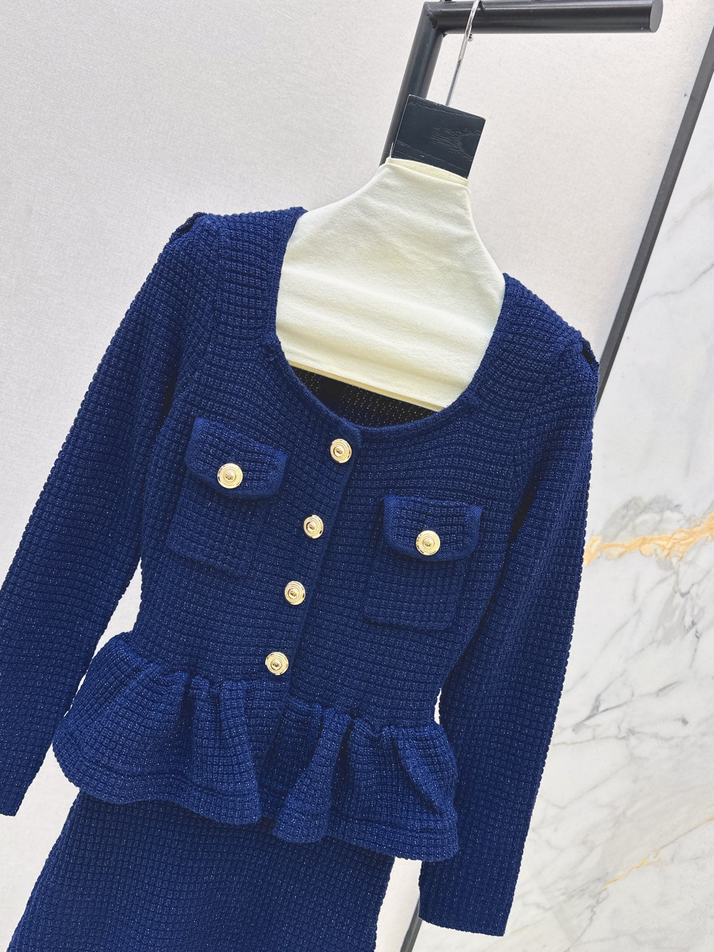 25fw Fake two-piece dress with wrapped buttocks