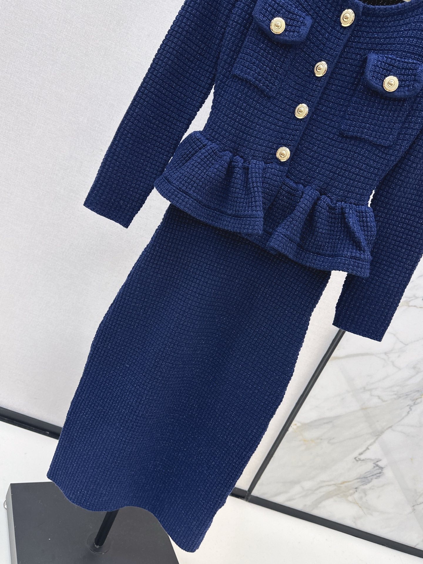 25fw Fake two-piece dress with wrapped buttocks