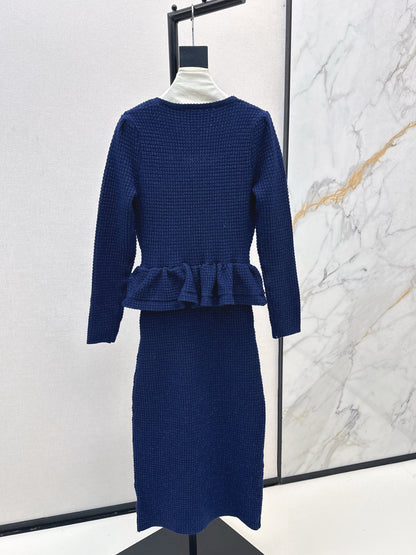 25fw Fake two-piece dress with wrapped buttocks