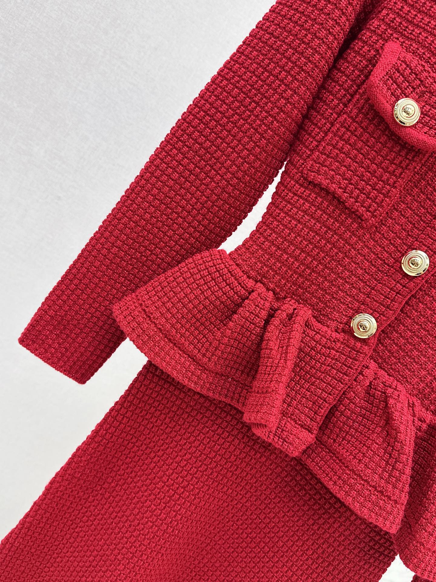 25fw Fake two-piece dress with wrapped buttocks