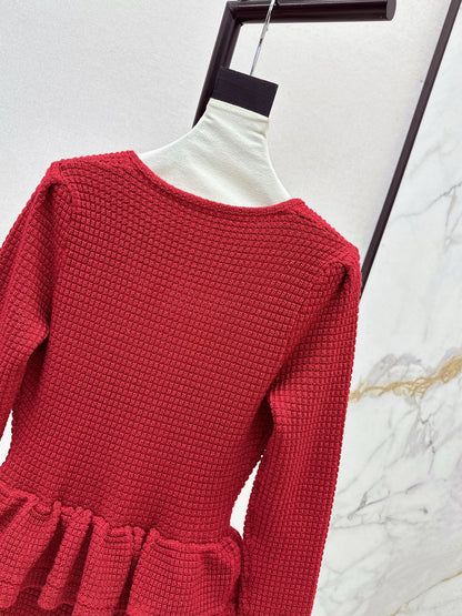 25fw Fake two-piece dress with wrapped buttocks