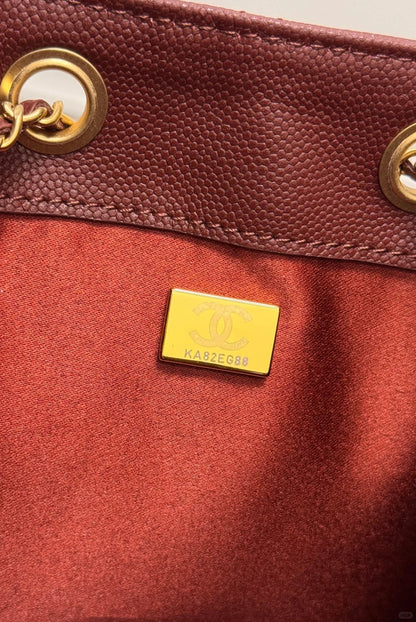 Drawstring bucket bag （Red）