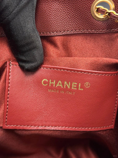 Drawstring bucket bag （Red）