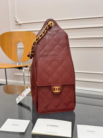 Drawstring bucket bag （Red）