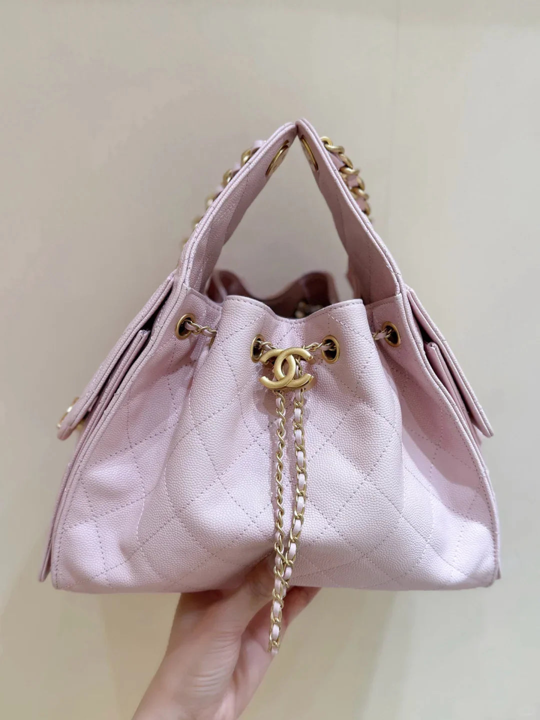 Drawstring bucket bag（Pink）