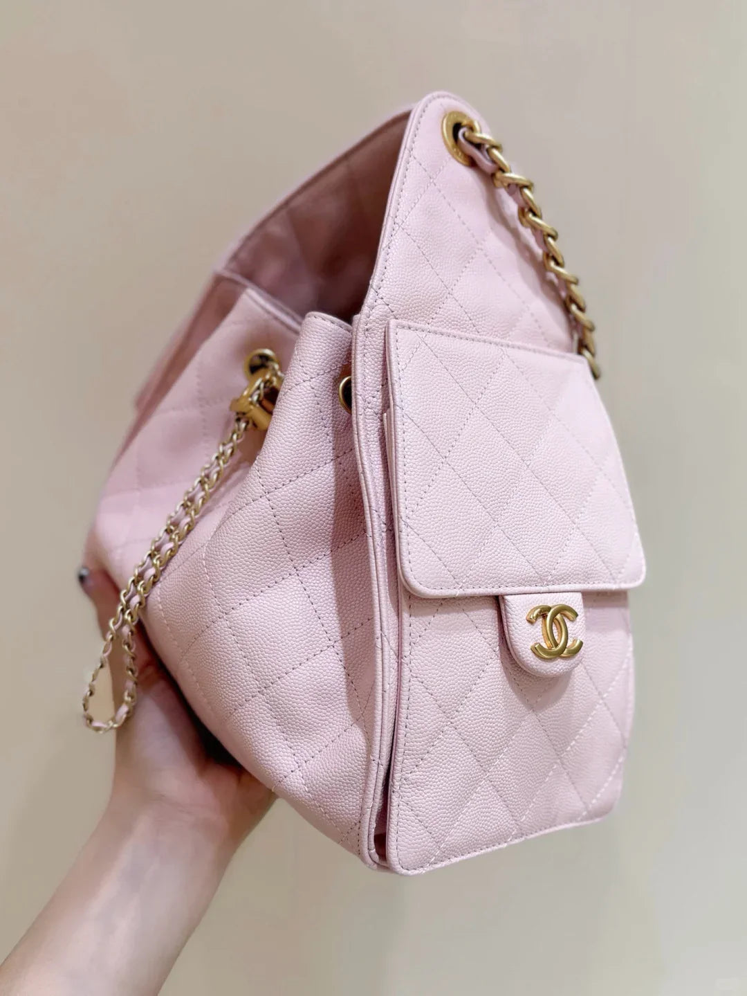 Drawstring bucket bag（Pink）