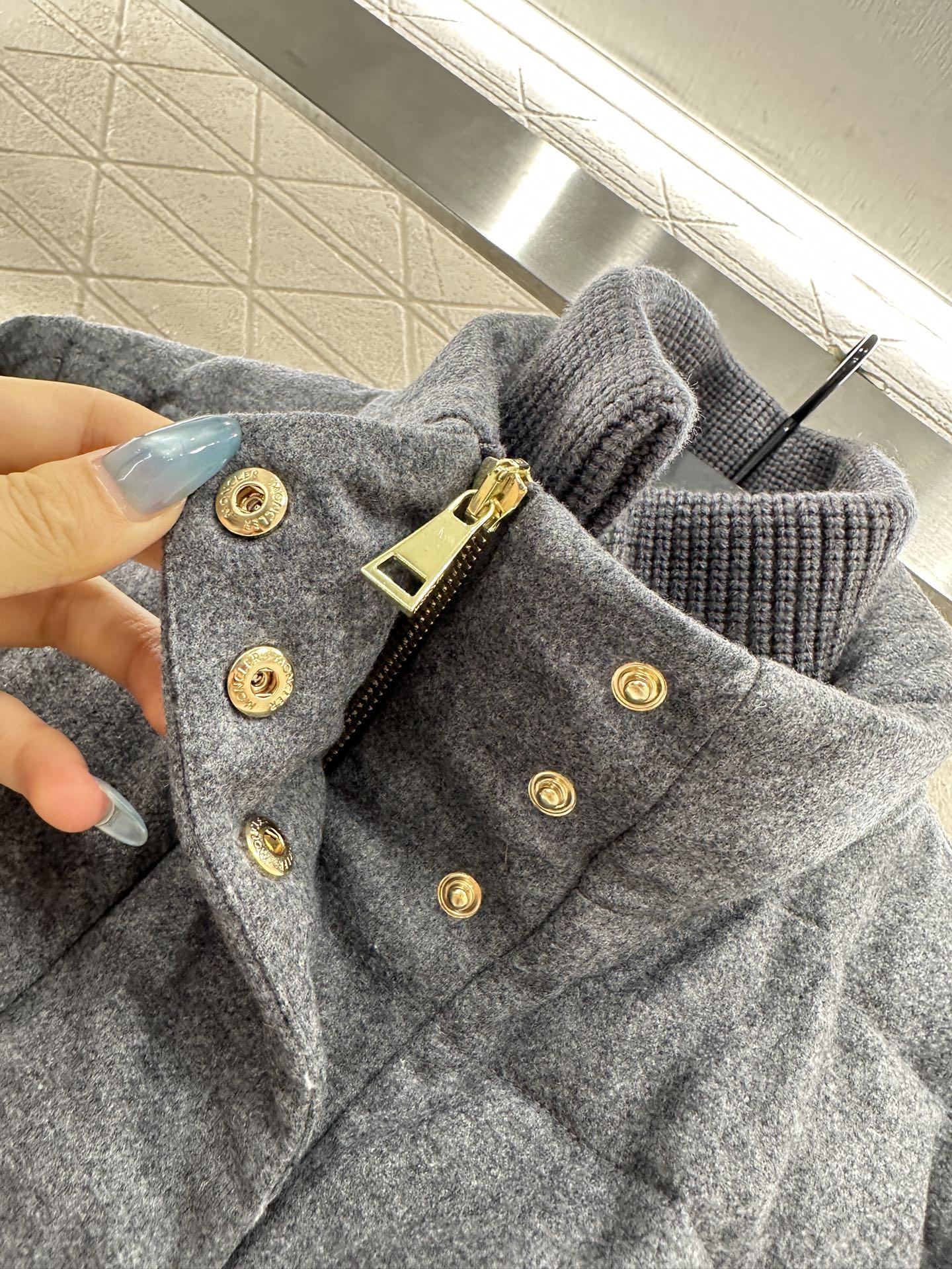 25fw Knitted high neck belt down jacket