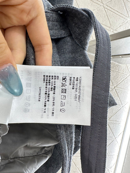 25fw Knitted high neck belt down jacket