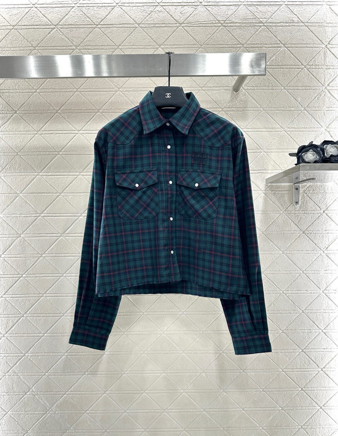 25fw Collar plaid shirt and pants set