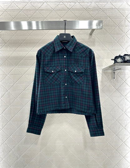 25fw Collar plaid shirt and pants set