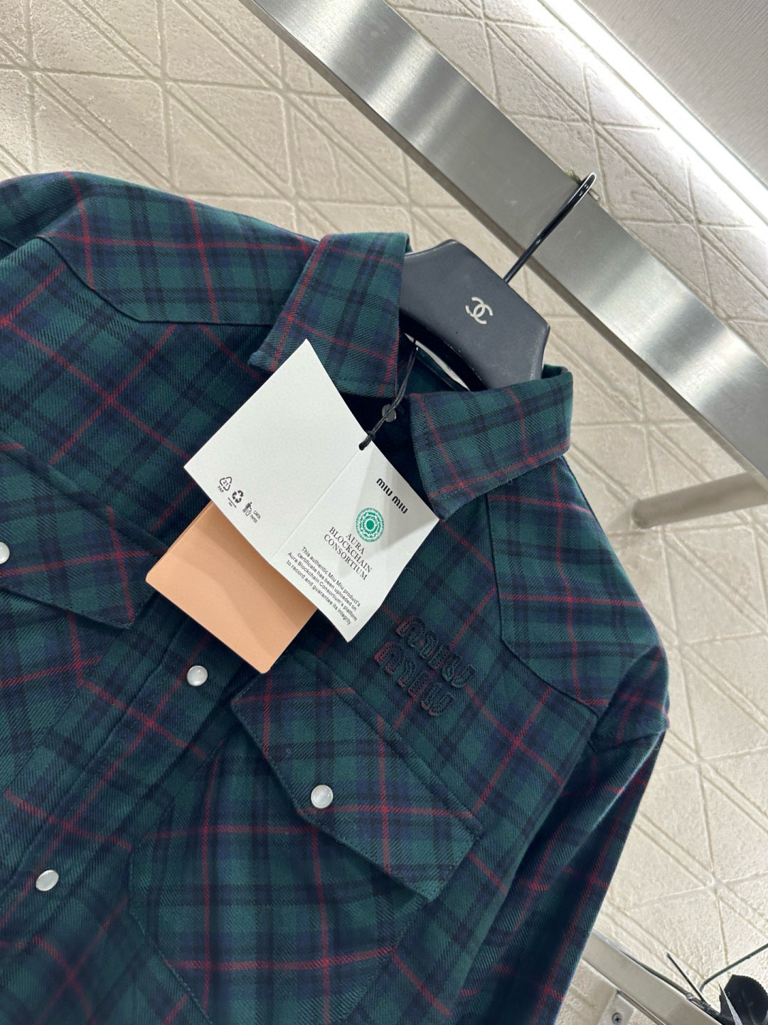 25fw Collar plaid shirt and pants set