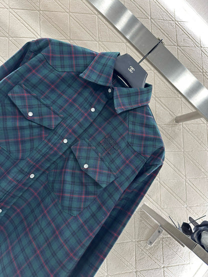 25fw Collar plaid shirt and pants set