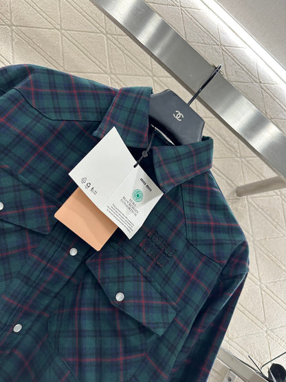 25fw Collar plaid shirt and pants set