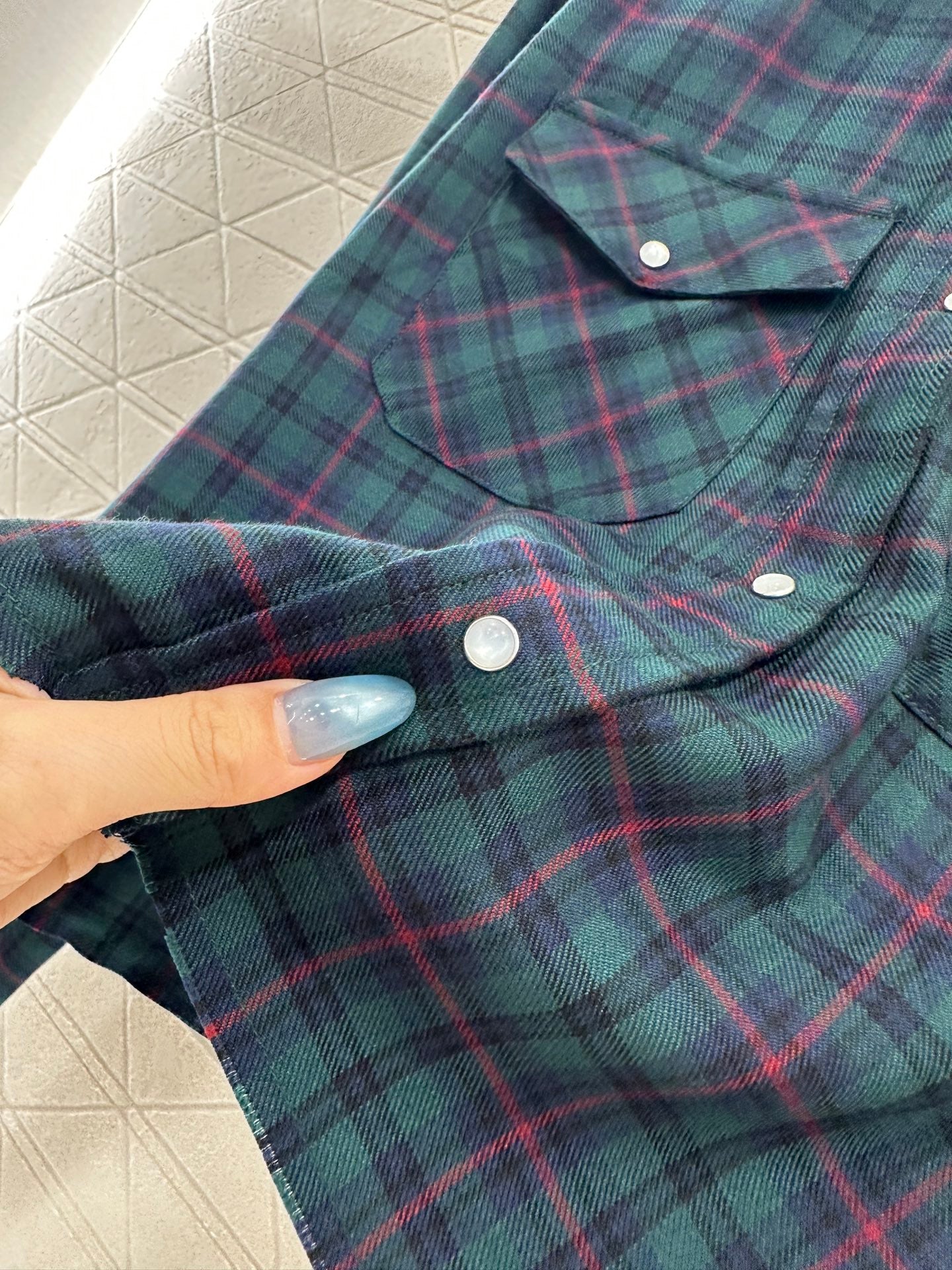 25fw Collar plaid shirt and pants set