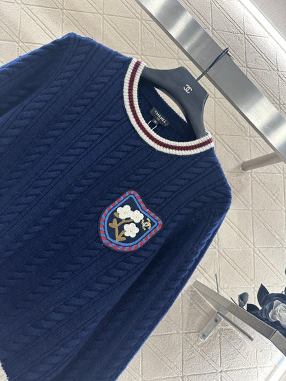 25fw Fried Dough Twists color contrast sweater