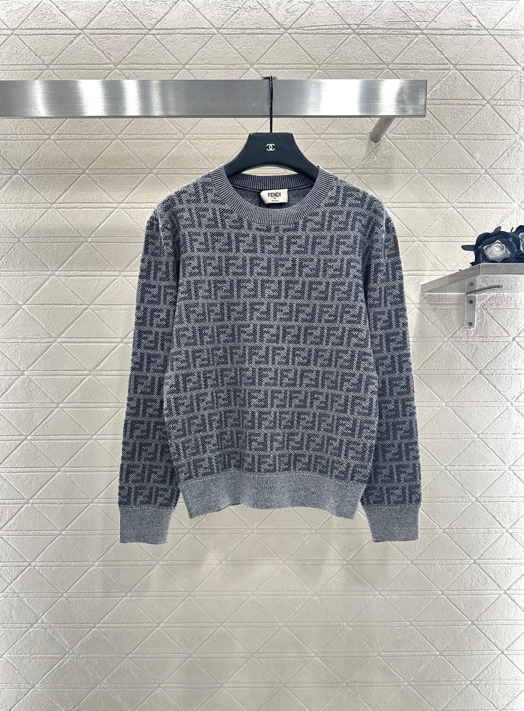 25fw Jacquard pullover knitted top