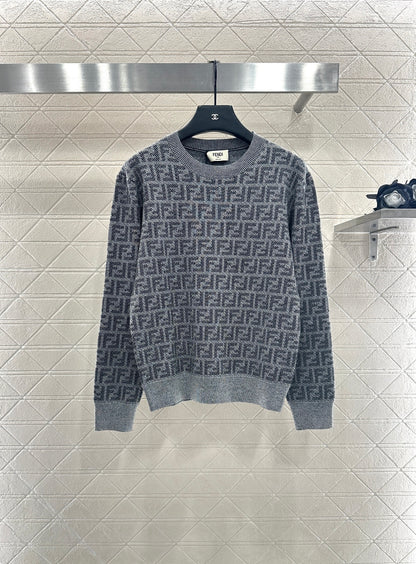 25fw Jacquard pullover knitted top