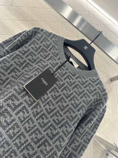 25fw Jacquard pullover knitted top