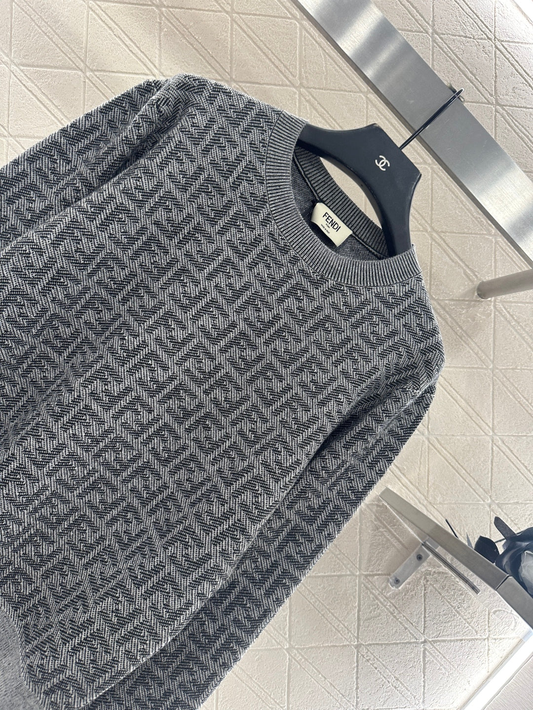 25fw Jacquard pullover knitted top