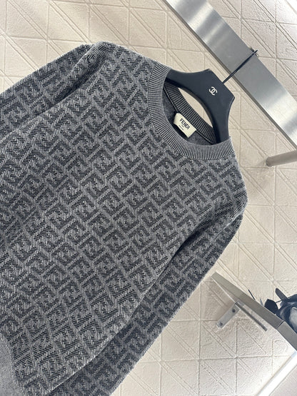 25fw Jacquard pullover knitted top