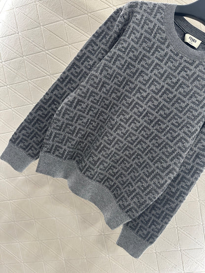 25fw Jacquard pullover knitted top