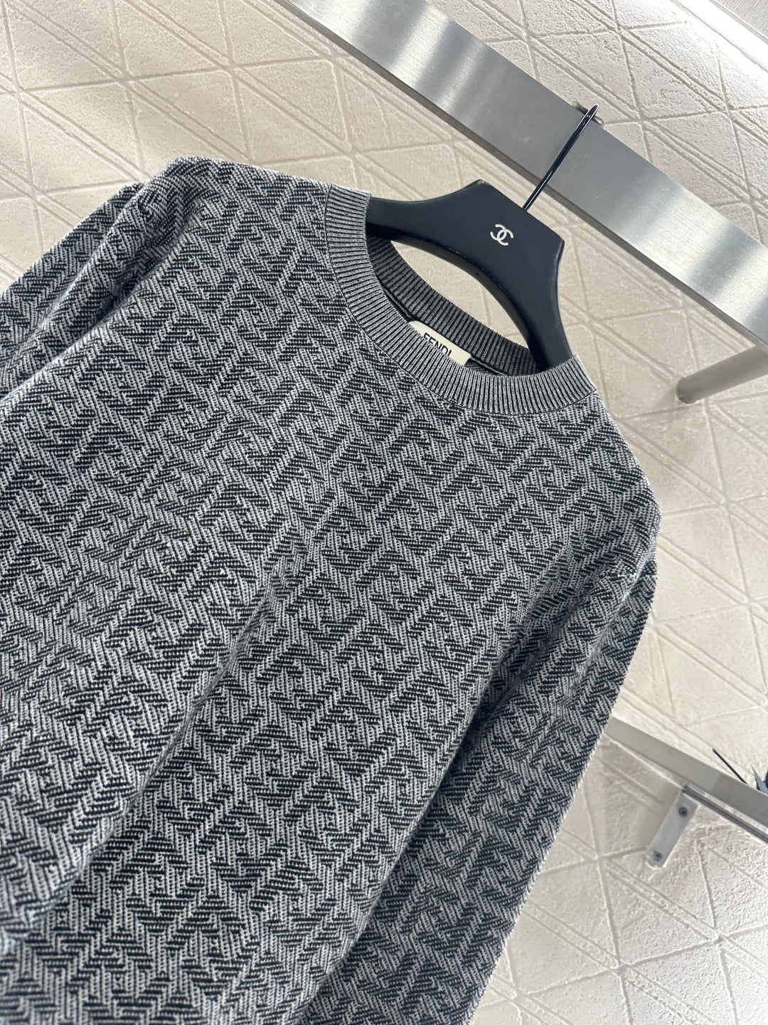 25fw Jacquard pullover knitted top