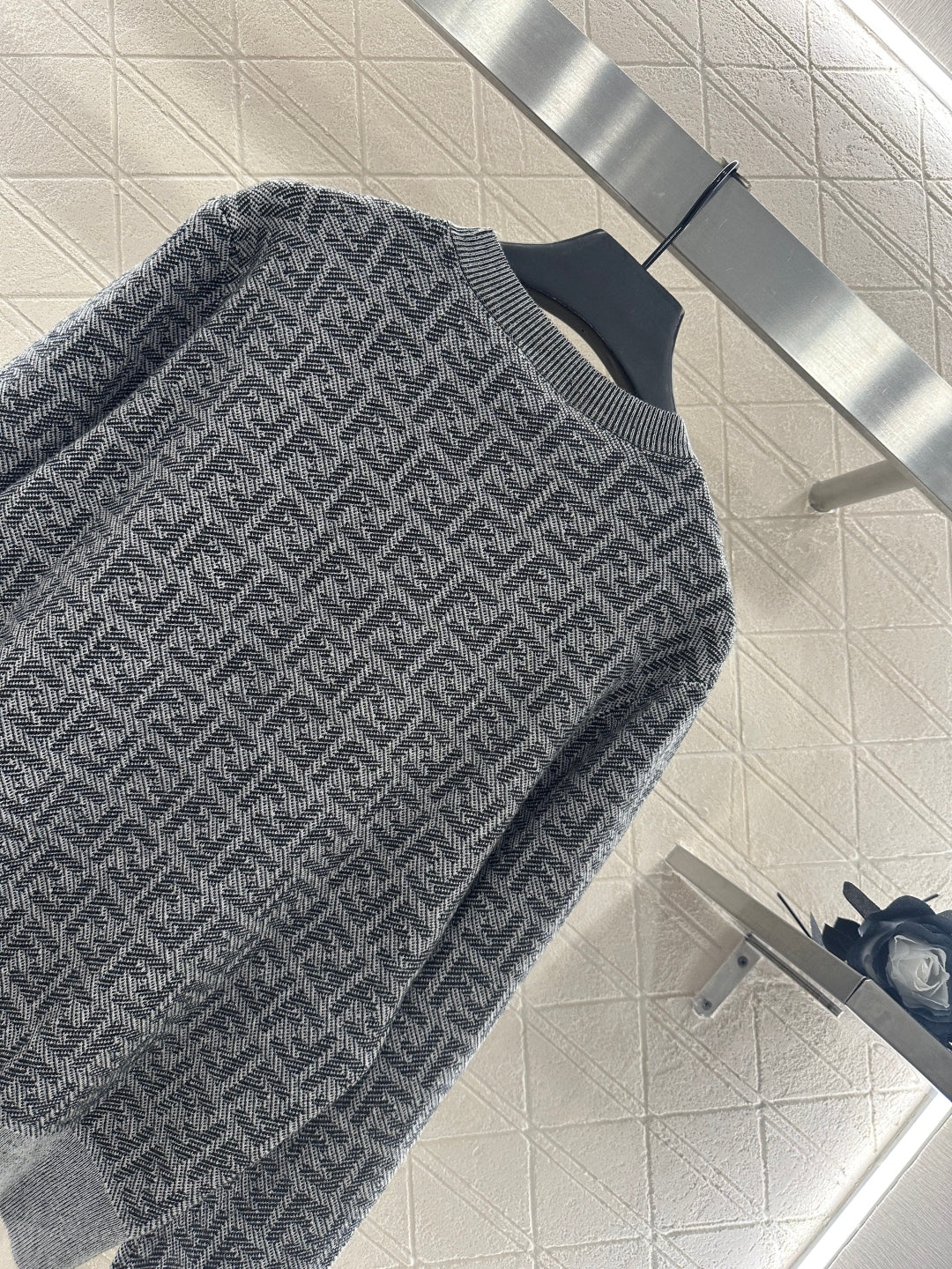 25fw Jacquard pullover knitted top