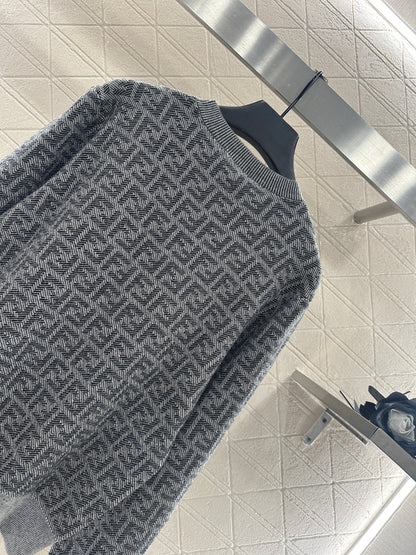 25fw Jacquard pullover knitted top