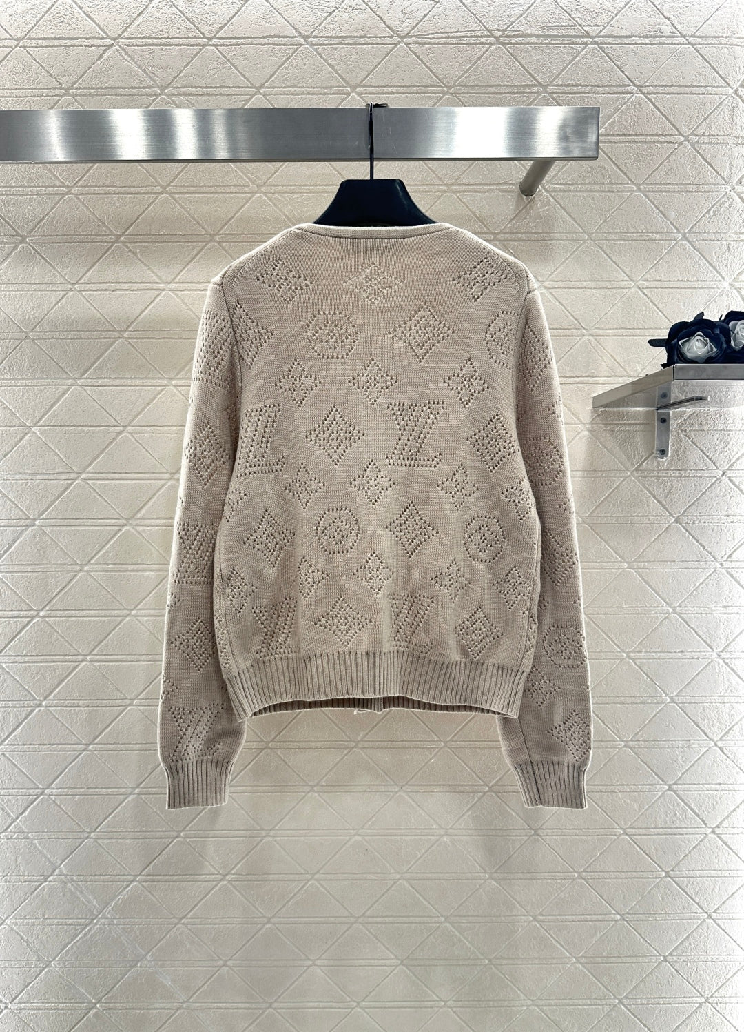 25fw Hollow knit breasted cardigan