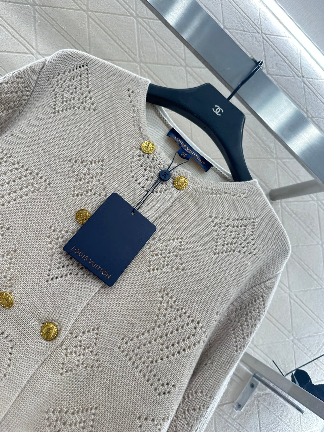 25fw Hollow knit breasted cardigan