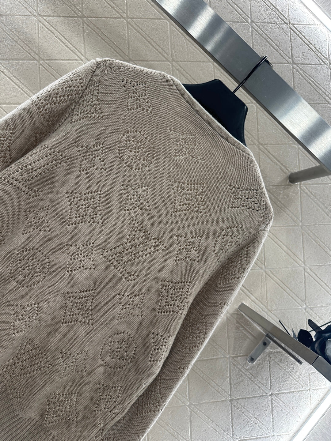 25fw Hollow knit breasted cardigan