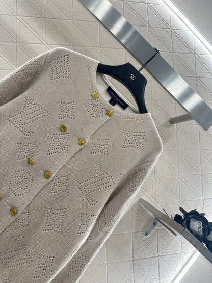 25fw Hollow knit breasted cardigan