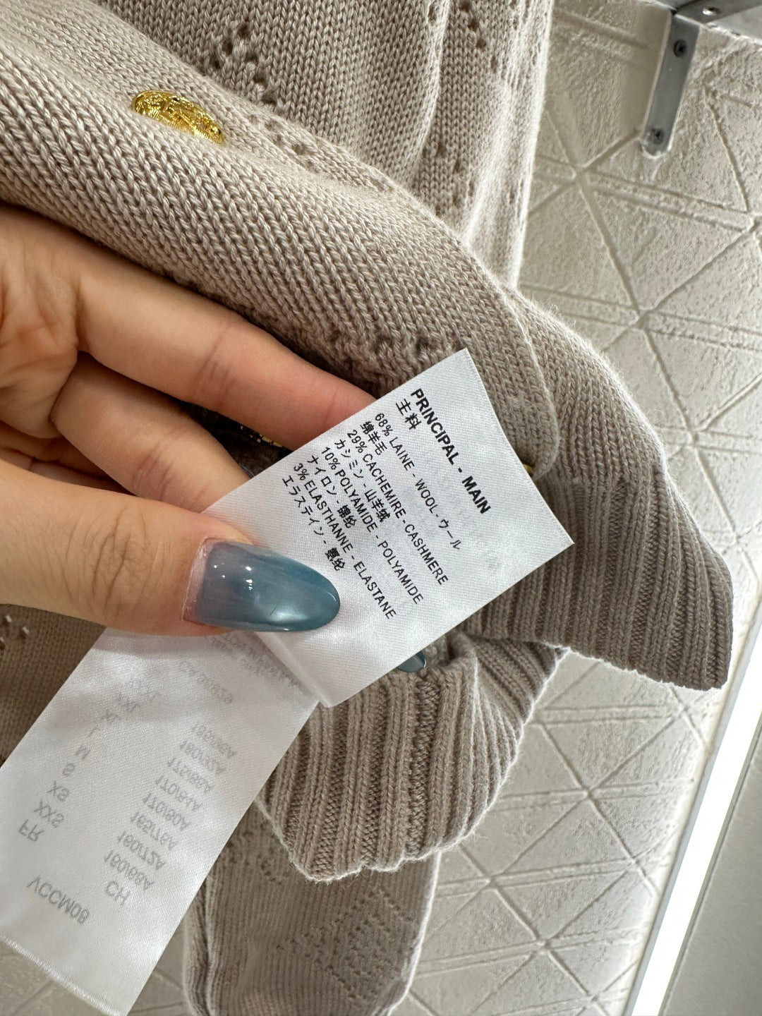 25fw Hollow knit breasted cardigan