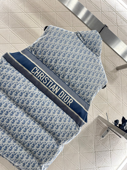 25fw Stand up collar jacquard down vest